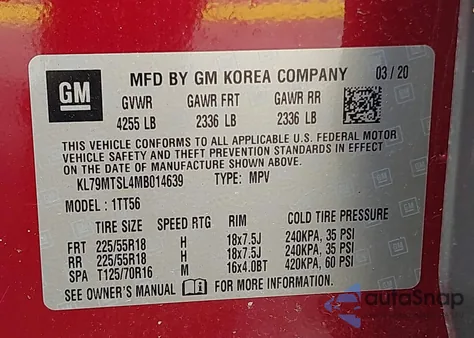 2021 Chevrolet Trailblazer Fwd Rs from USA, damaged, VIN KL79MTSL4MB014639